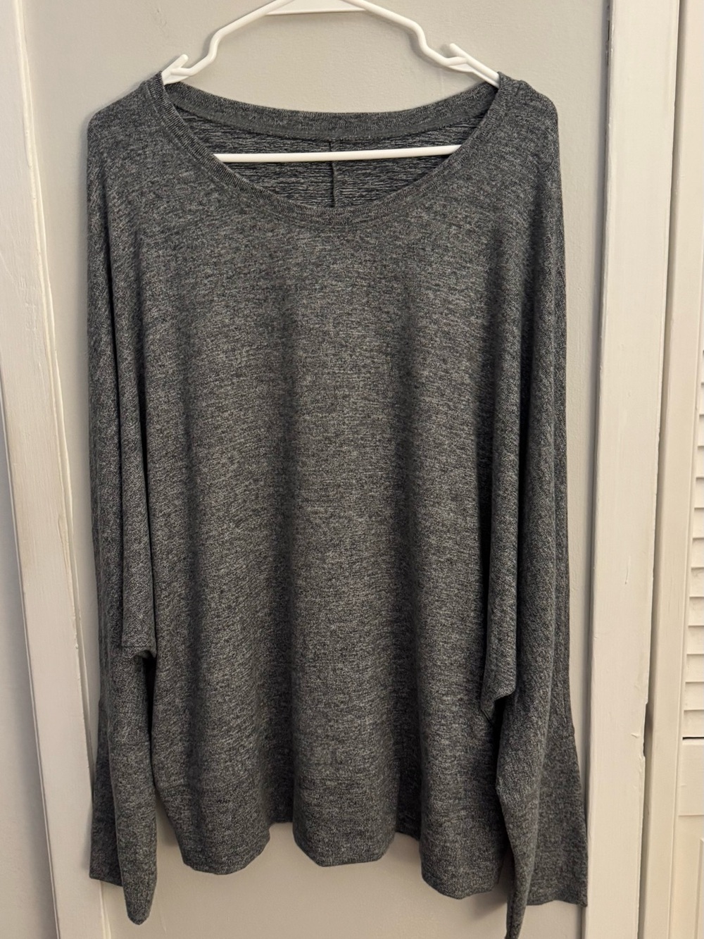 Gray Oversized Dolman Sleeve Super Soft Relaxed Fit Pullover Top